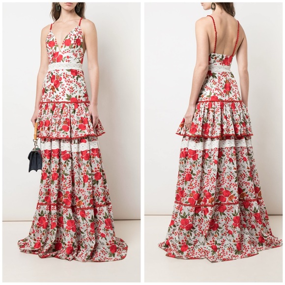 Alexis Dresses & Skirts - Alexis Naomie rose-embroidered maxi dress Size Small
